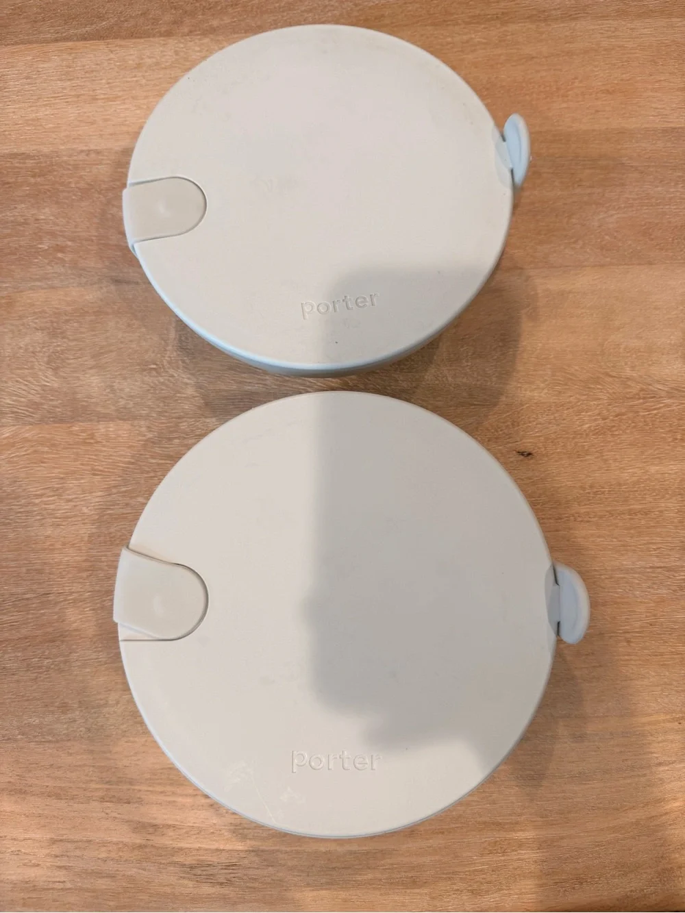 Porter Round Light Blue Storage Containers - Set of 2
